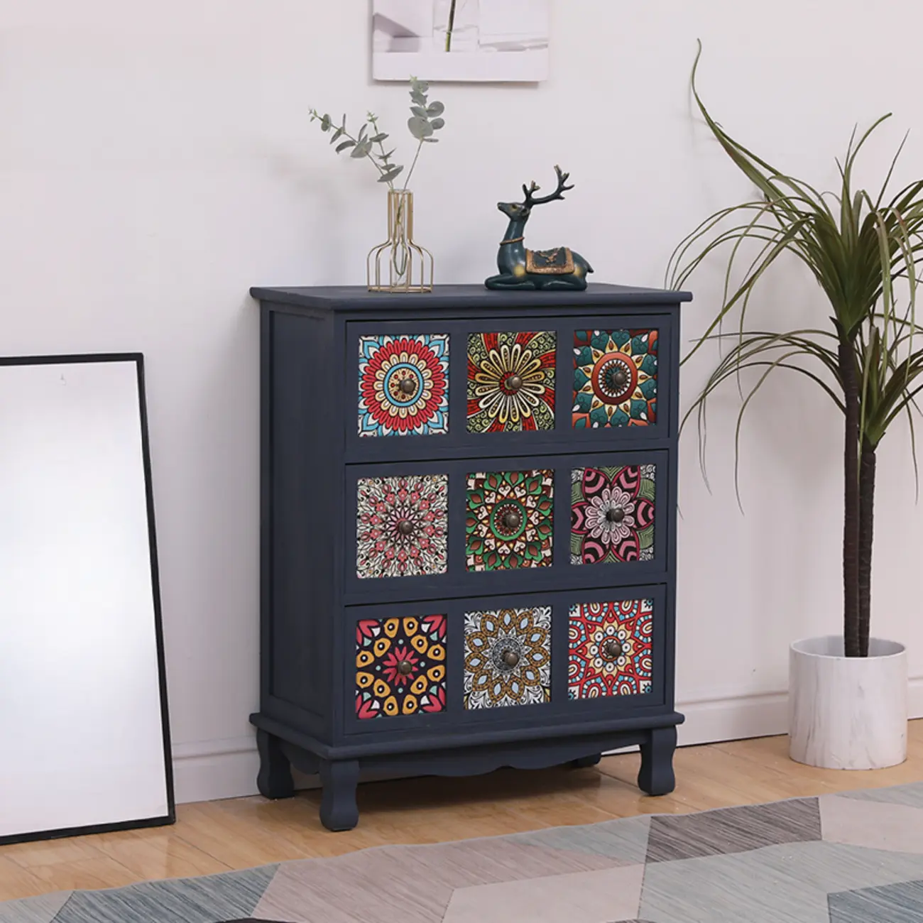 Mid-Century Modern Cabinet with Decorative patterns for Home Image - 8 | homeyfad