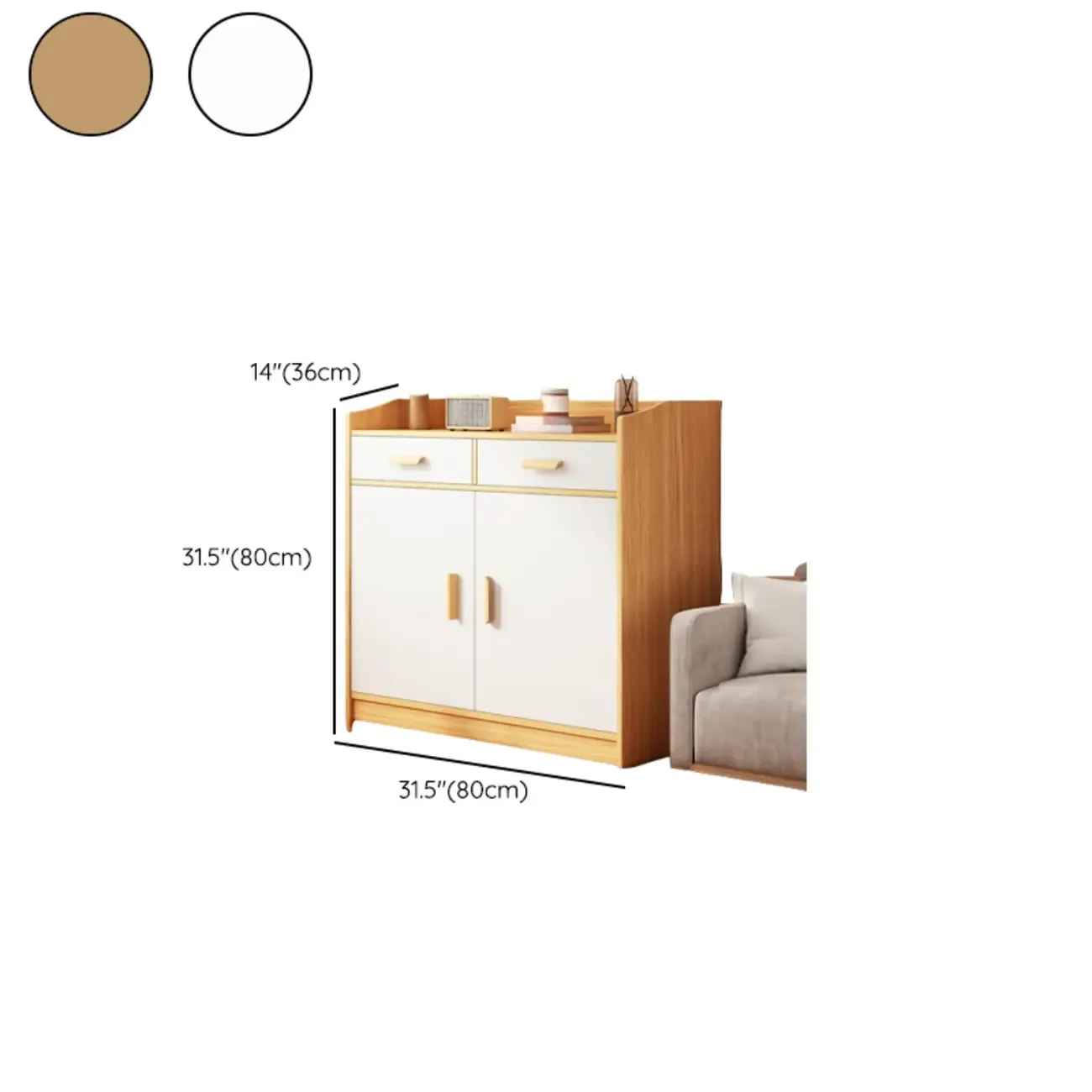 Modern White Storage Cabinet with Drawers for Entryway  Image - 26