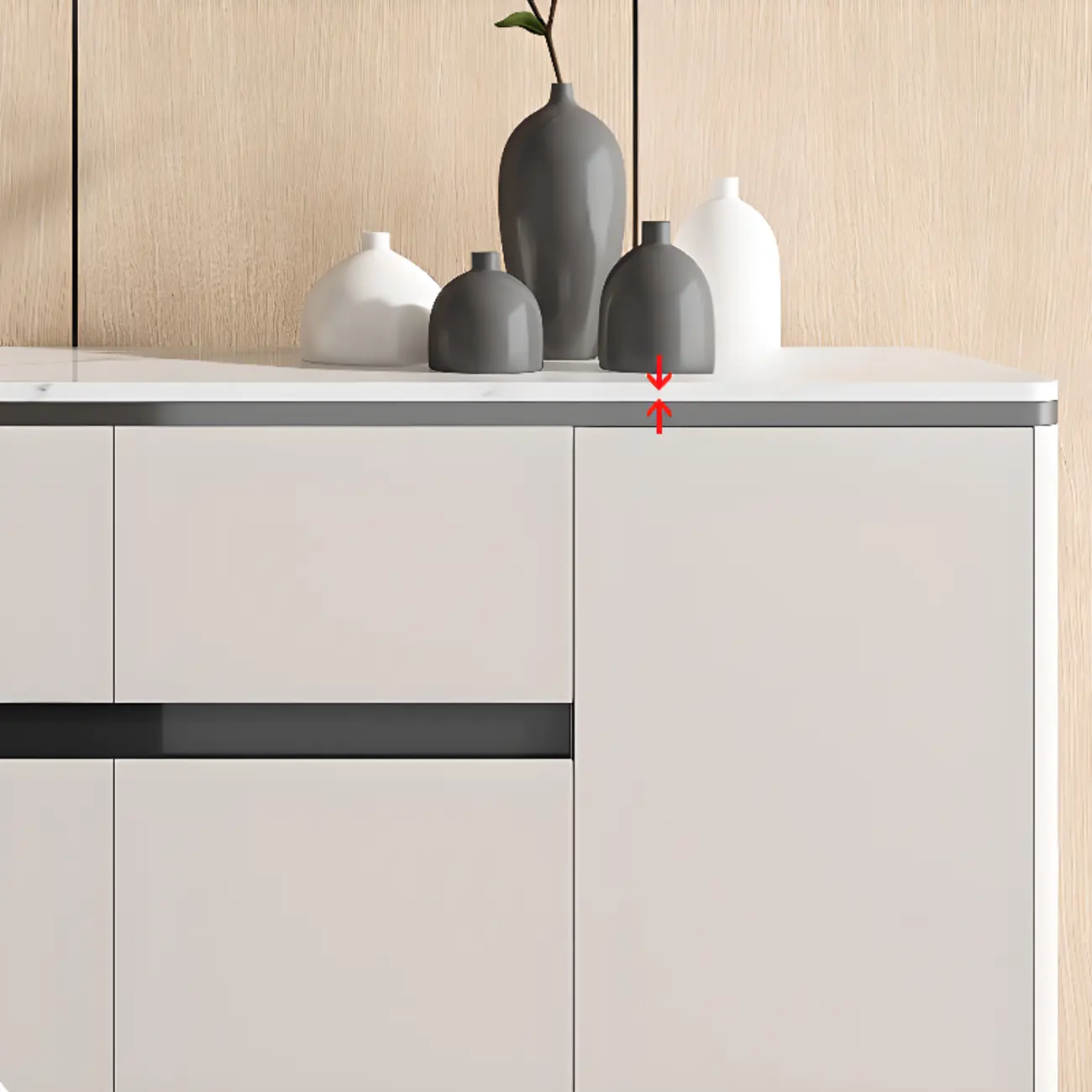 Modern Grey Sideboard with Sintered Stone Top Image - 8 | homeyfad
