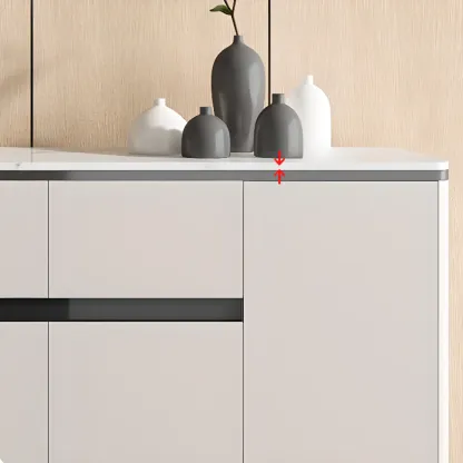 Modern Grey Sideboard with Sintered Stone Top Image - 8