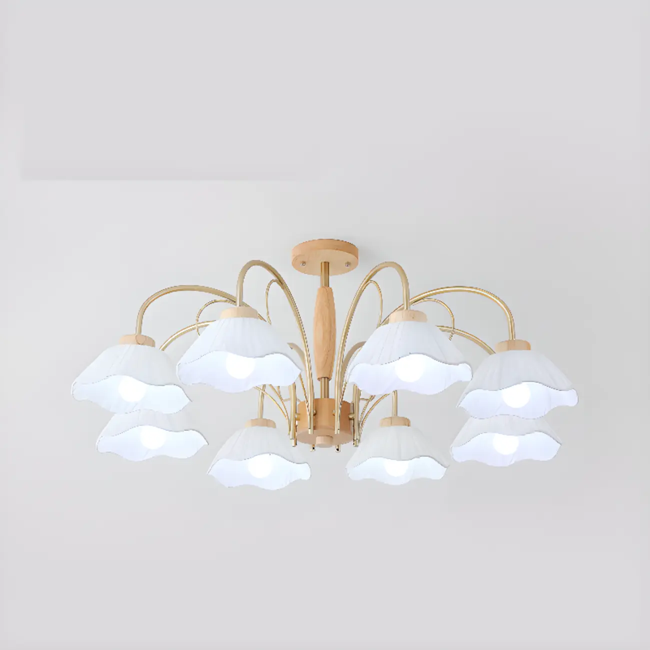 Floral Fabric Ceiling Light for Living Room in Natural Finish | homeyfad