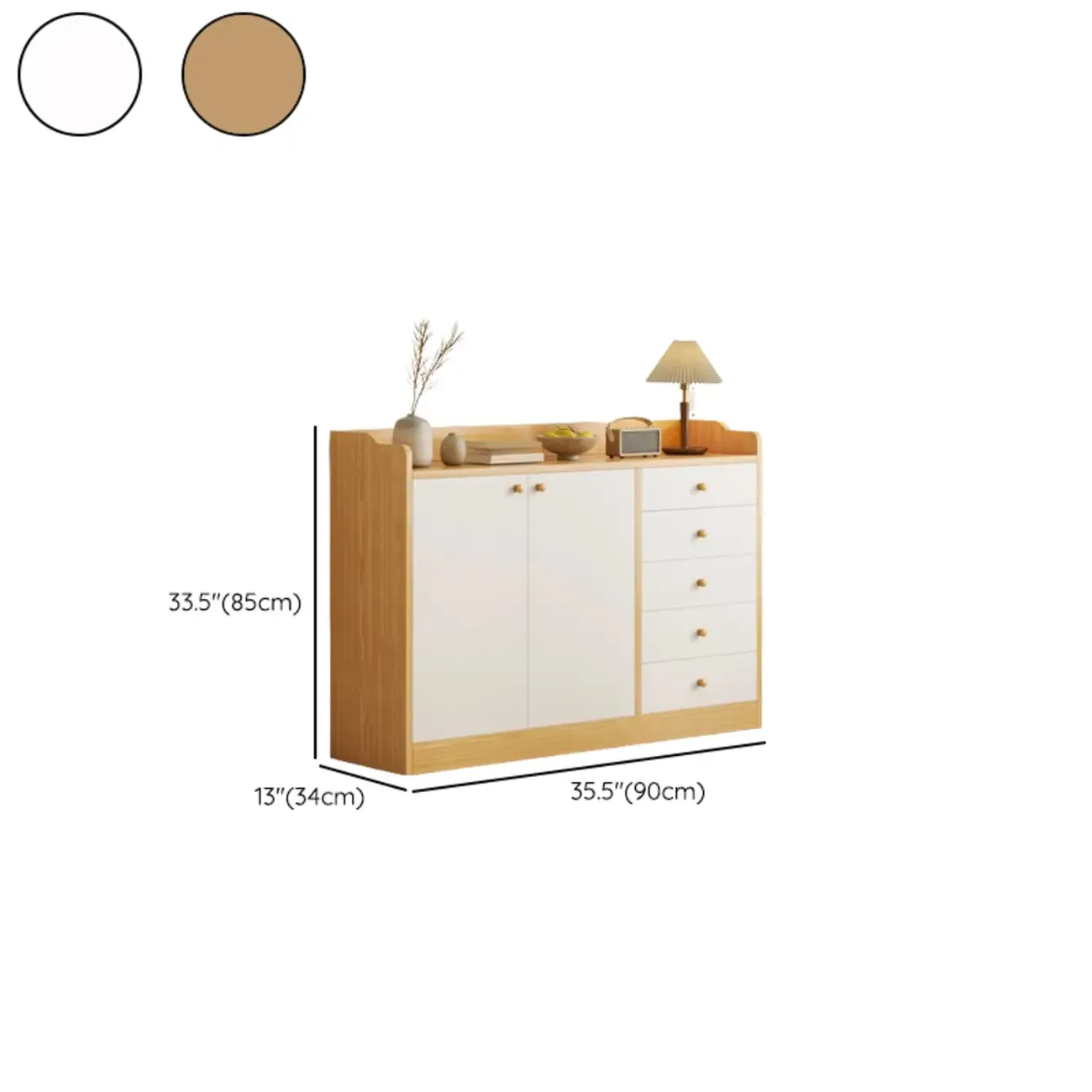 Modern White Storage Cabinet with Drawers for Entryway  Image - 28