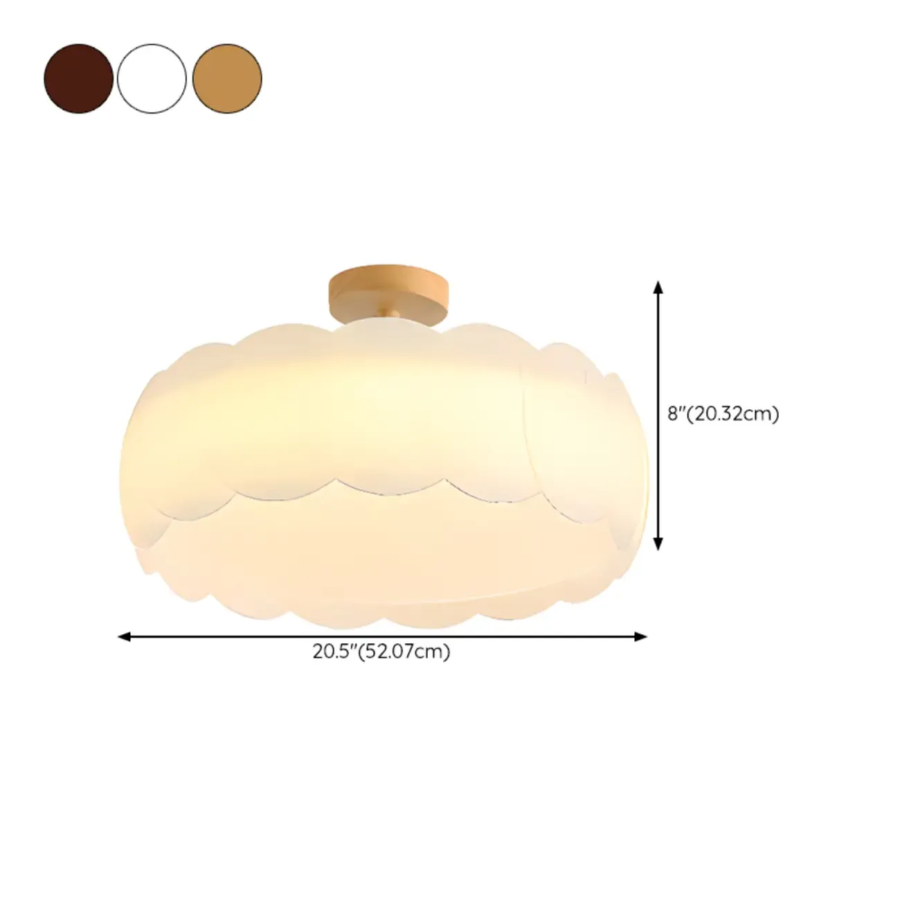 8" Elegant LED Semi Flush Ceiling Light in Natural Finish  Image - 16