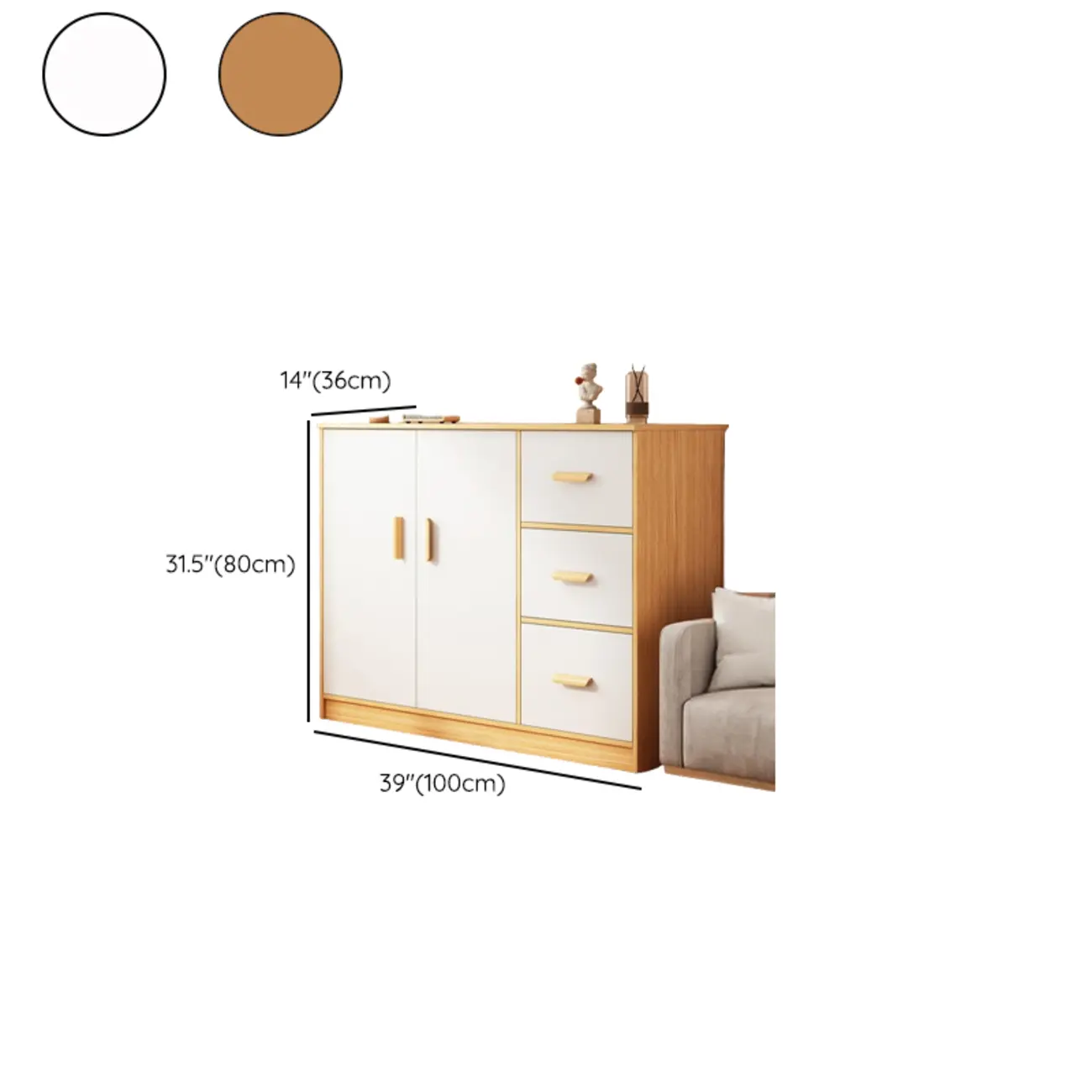 Modern White Storage Cabinet with Drawers for Entryway  Image - 29 | homeyfad