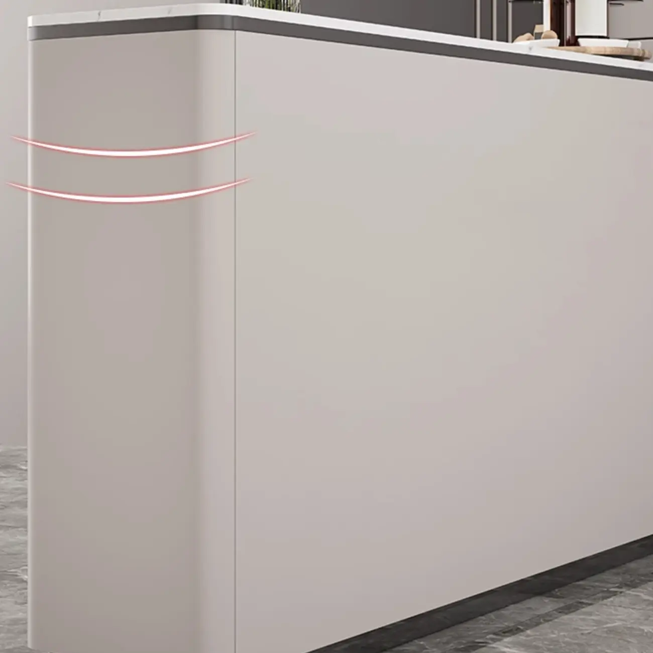 Modern Grey Sideboard with Sintered Stone Top Image - 10 | homeyfad