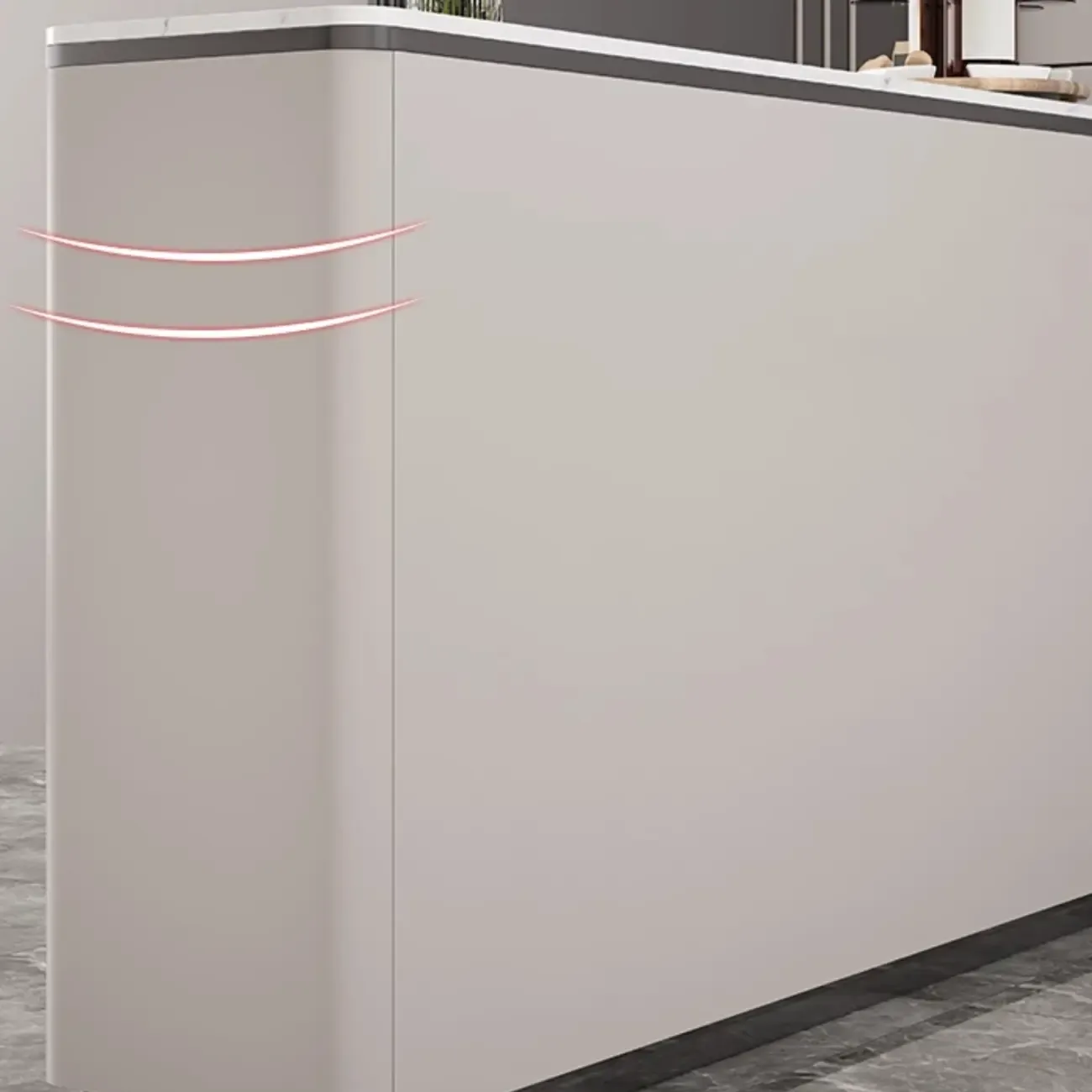 Modern Grey Sideboard with Sintered Stone Top Image - 10