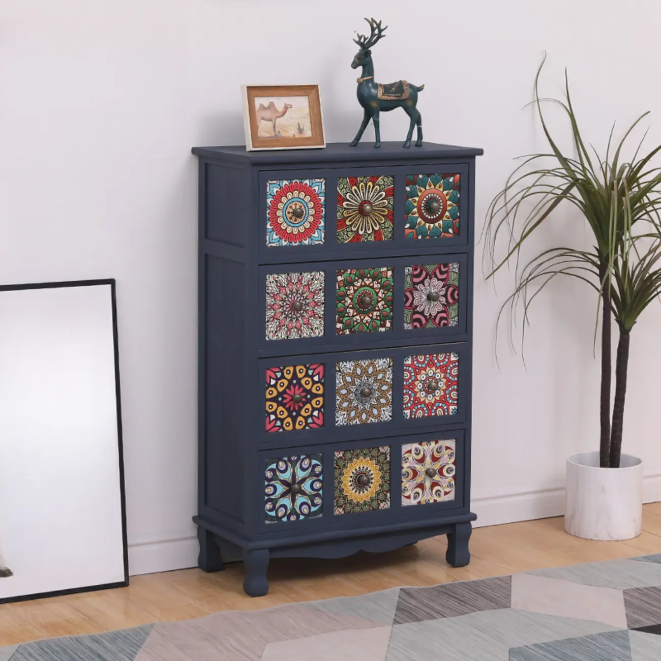 Mid-Century Modern Cabinet with Decorative patterns for Home Image - 11 | homeyfad