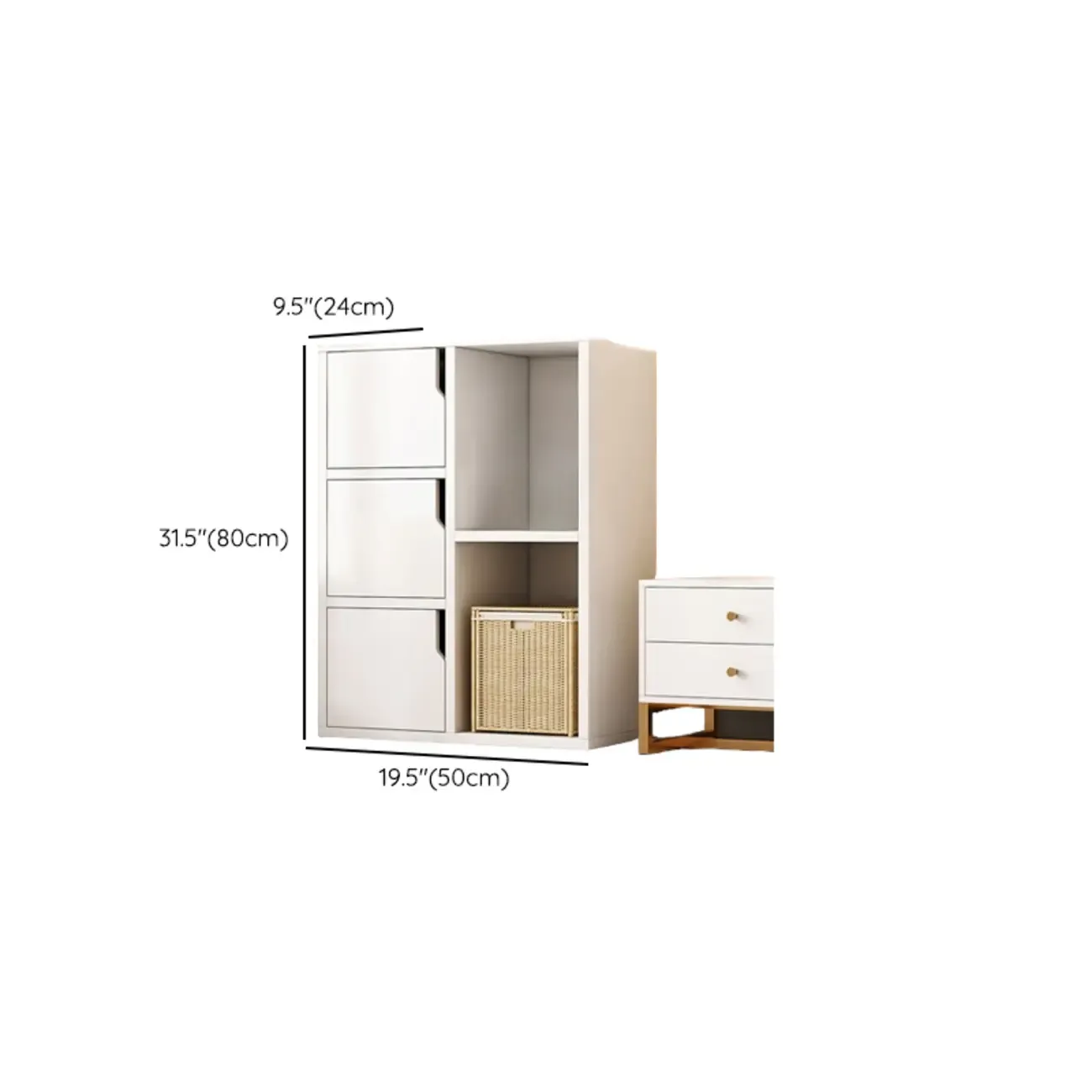 Modern White Storage Cabinet with Drawers for Entryway  Image - 31