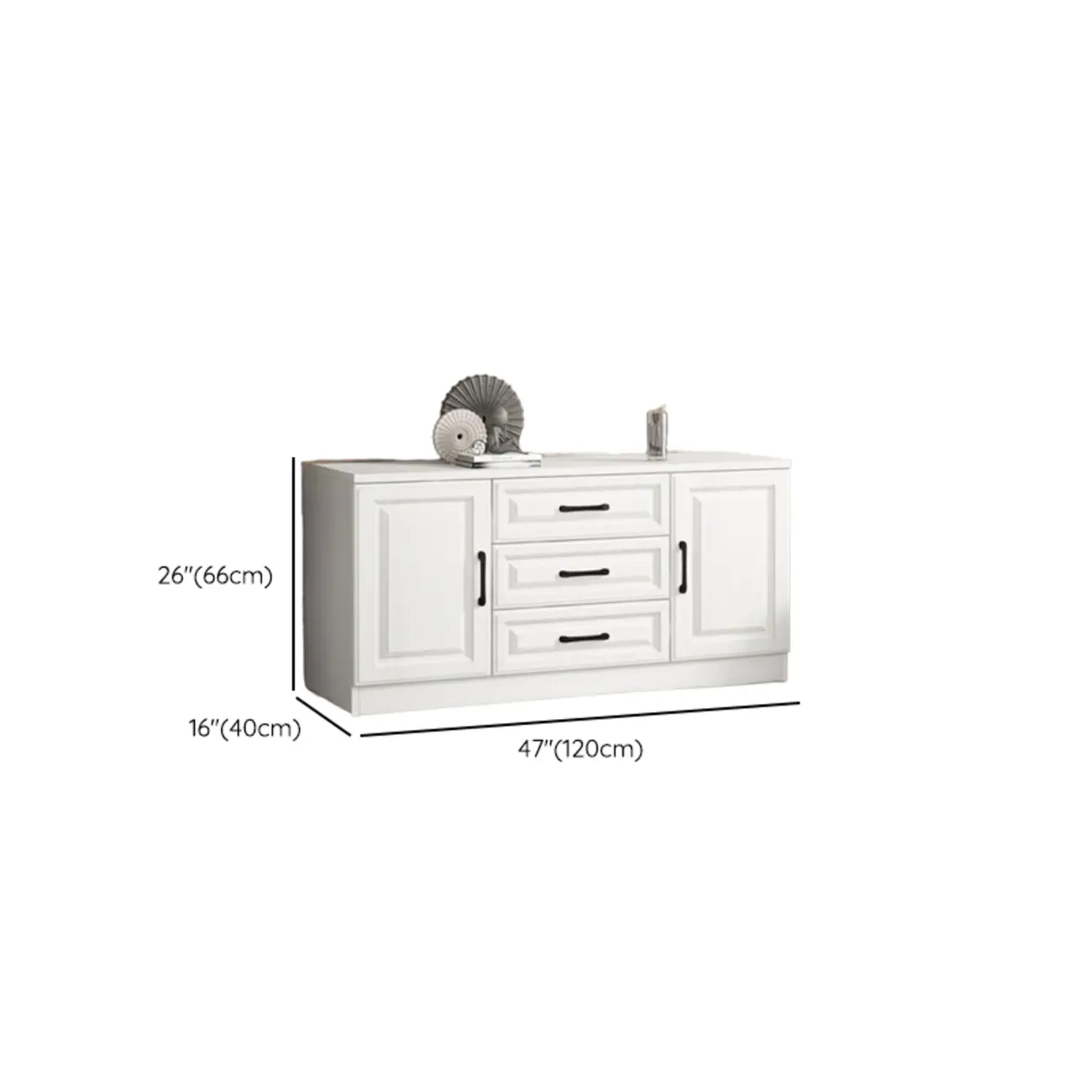 Freestanding White Wooden Cabinet with Drawers & Doors Image - 22 | homeyfad