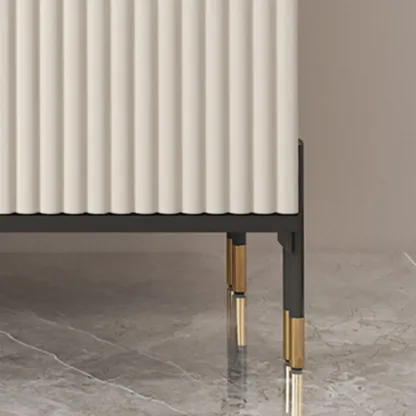 Glam White Sideboard with Stone Top and Drawers Image - 9