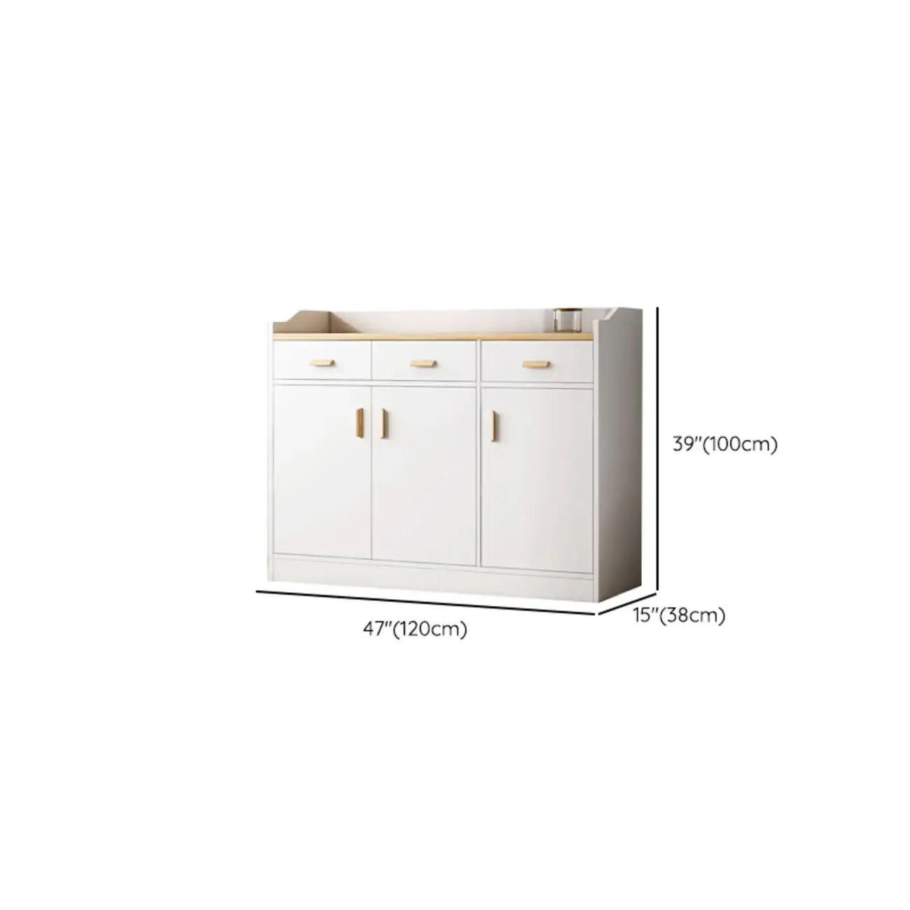 Modern White Storage Cabinet with Drawers for Entryway  Image - 32