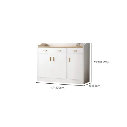 Modern White Storage Cabinet with Drawers for Entryway  Image - 32