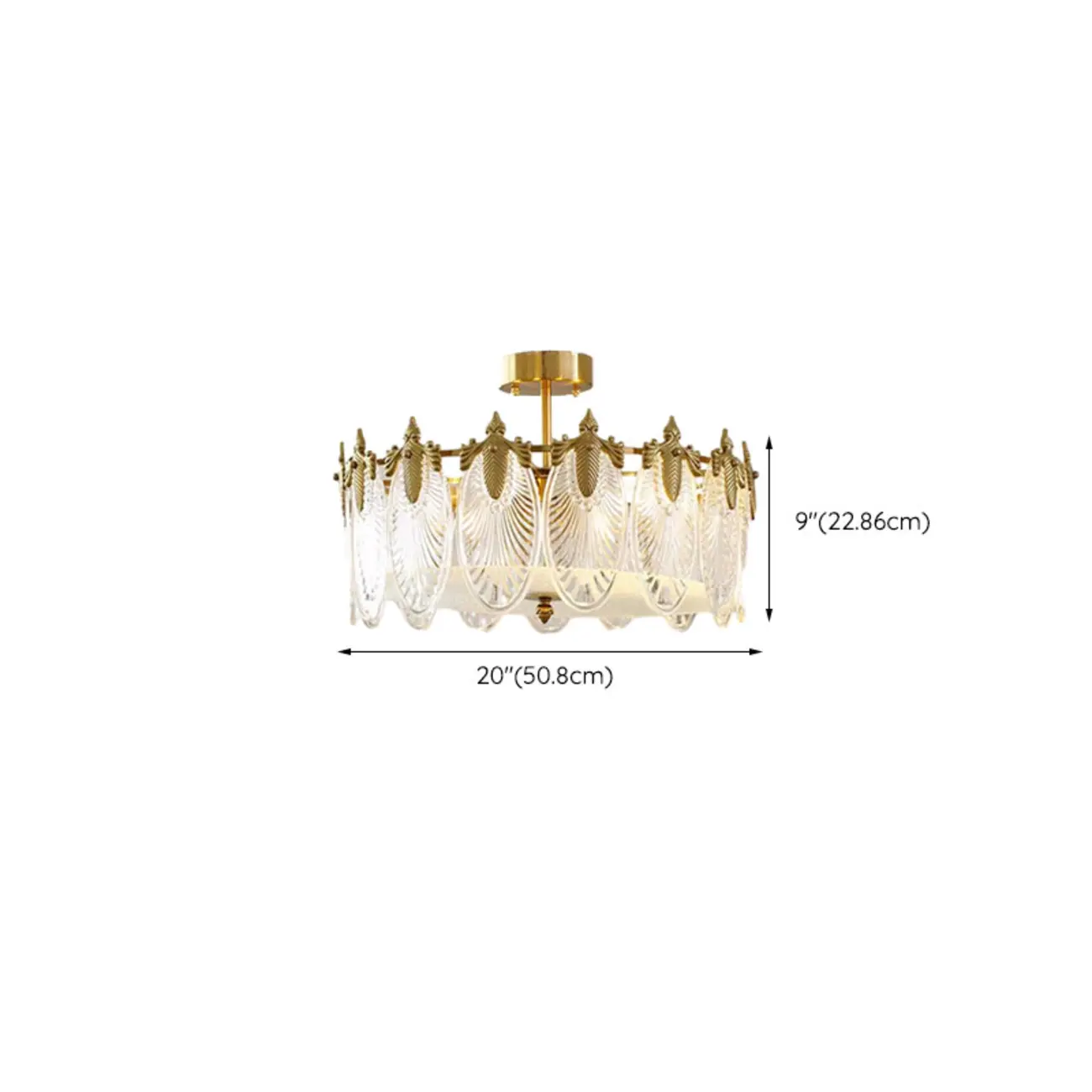 Vintage Glass Leaf Round Ceiling Light for Living Room Elegance Image - 14 | homeyfad