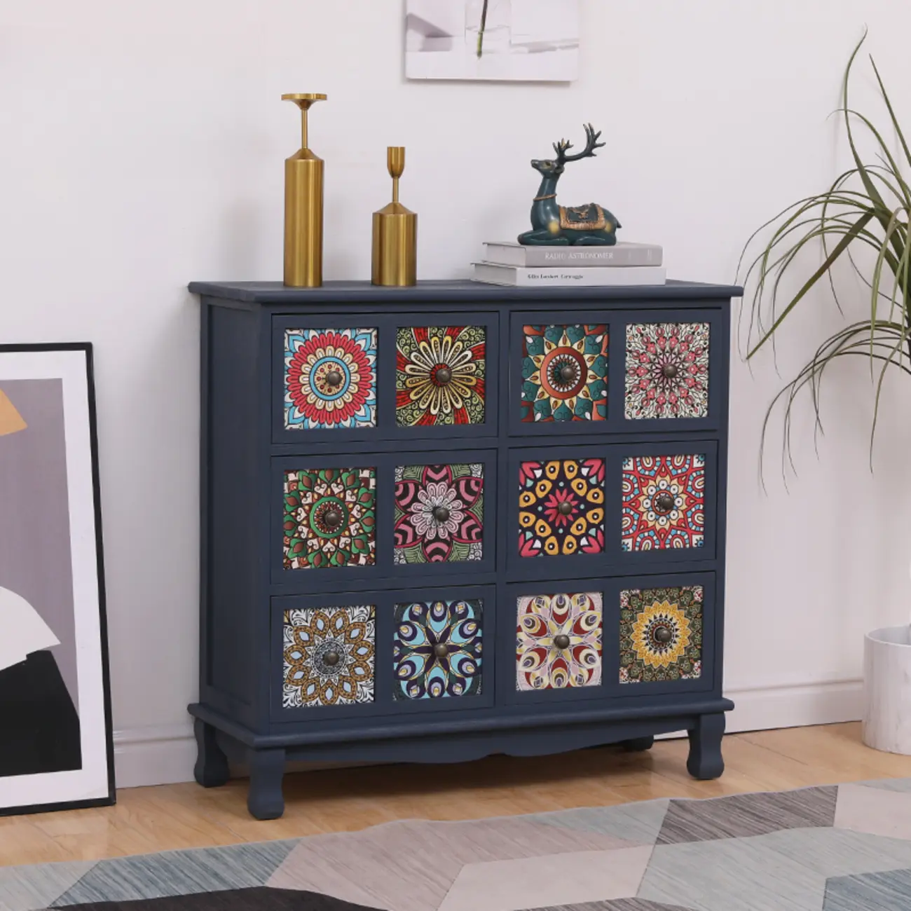 Mid-Century Modern Cabinet with Decorative patterns for Home Image - 13 | homeyfad