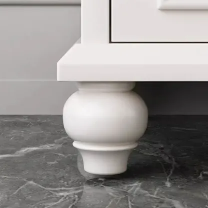 White Wooden Sideboard with 3 Drawers and Cabinets Image - 16