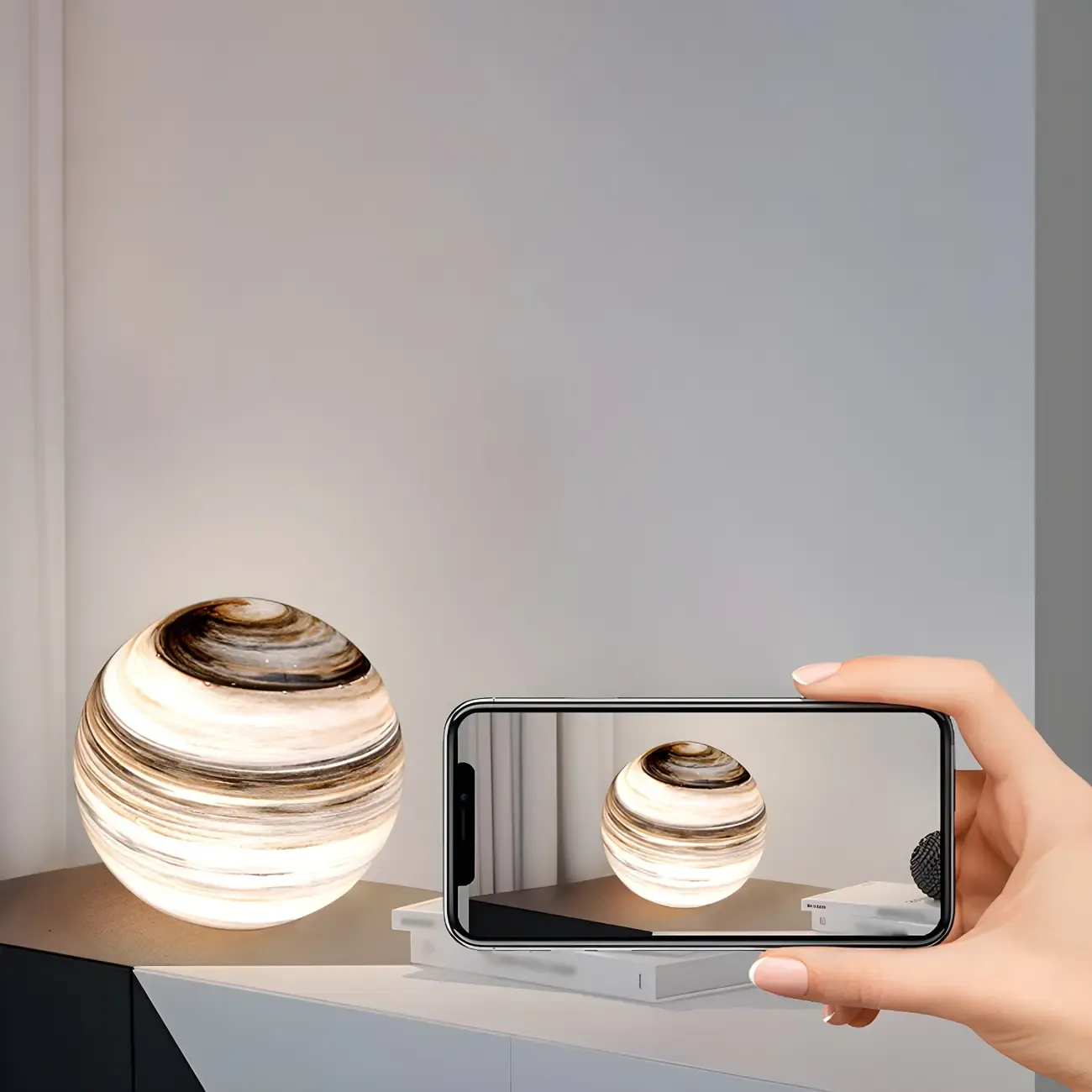 Unique Glass Globe Planet Design Table Lamp for Living Room Image - 17