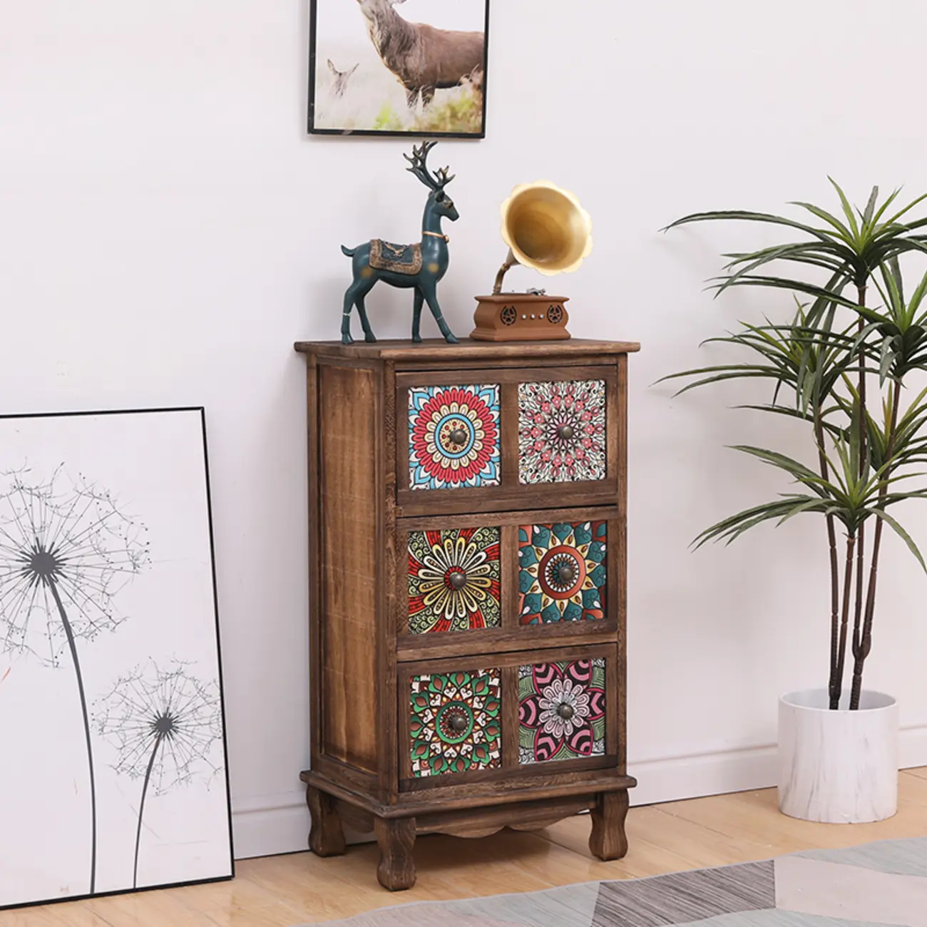 Mid-Century Modern Cabinet with Decorative patterns for Home Image - 15 | homeyfad