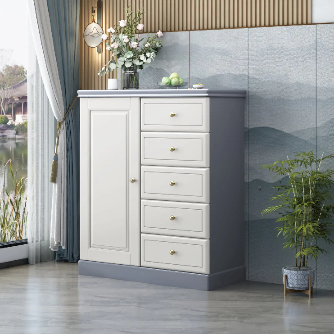 Modern Versatile Grey Wooden Cabinet for Home Storage Image - 15 | homeyfad