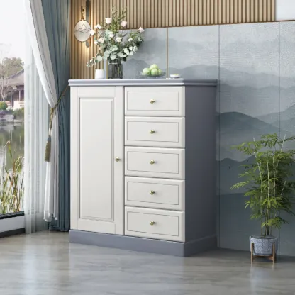 Modern Versatile Grey Wooden Cabinet for Home Storage Image - 15