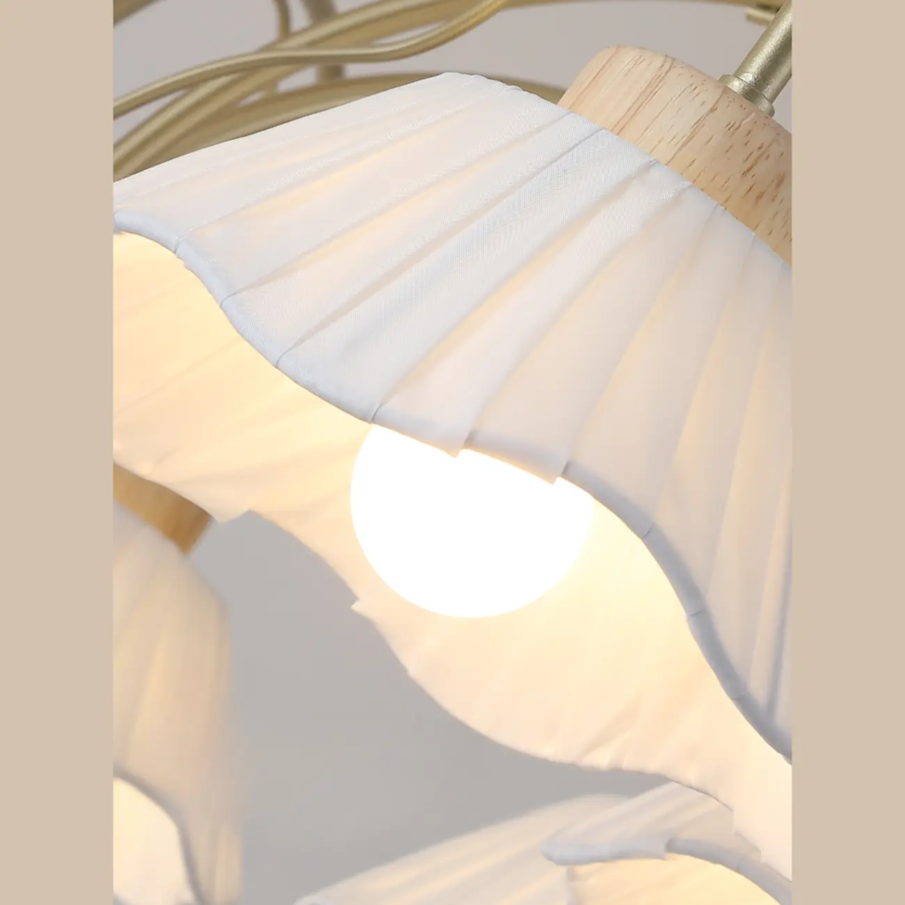 Floral Fabric Ceiling Light for Living Room in Natural Finish | homeyfad