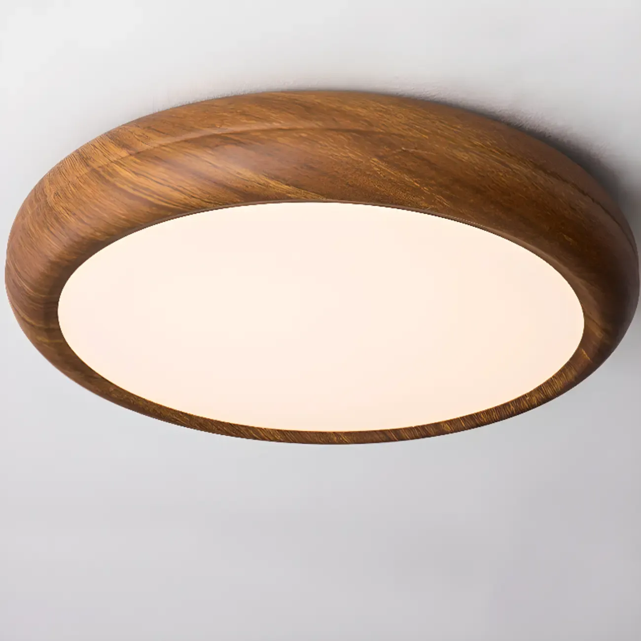 Simple LED Walnut Flush Mount Ceiling Light for Bedroom  Image - 7