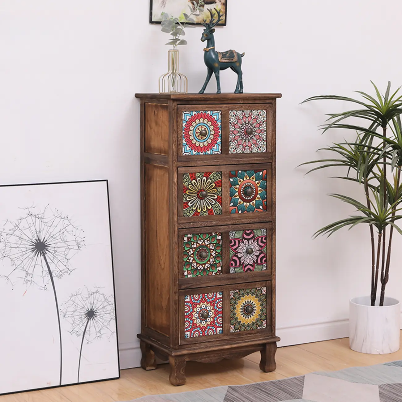 Mid-Century Modern Cabinet with Decorative patterns for Home Image - 17 | homeyfad