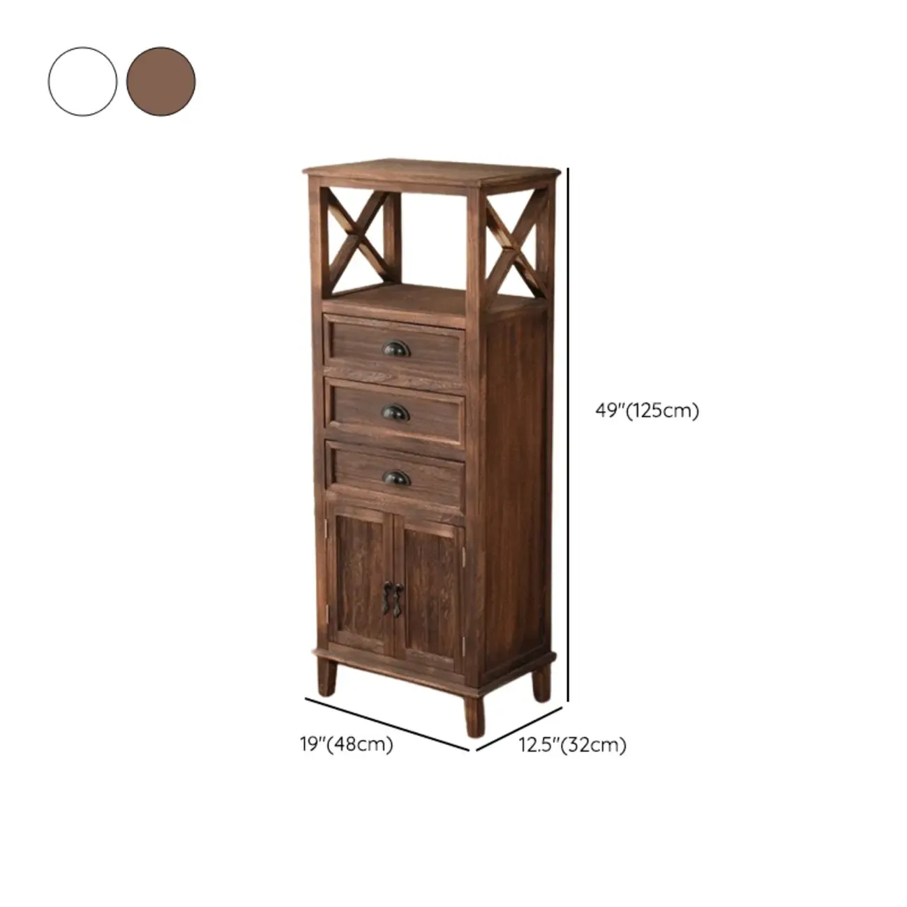 Modern Rectangular Accent Cabinet with Exterior Shelf   #size