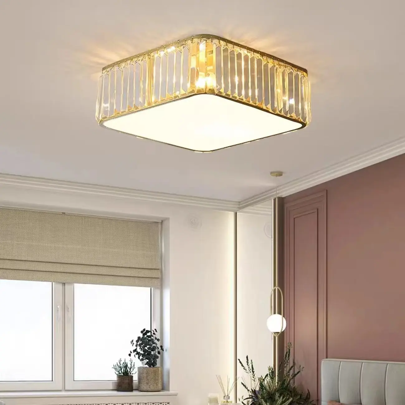 19 to 20 Inch Crystal Ceiling Light for Modern Living Room  Image - 1 | homeyfad