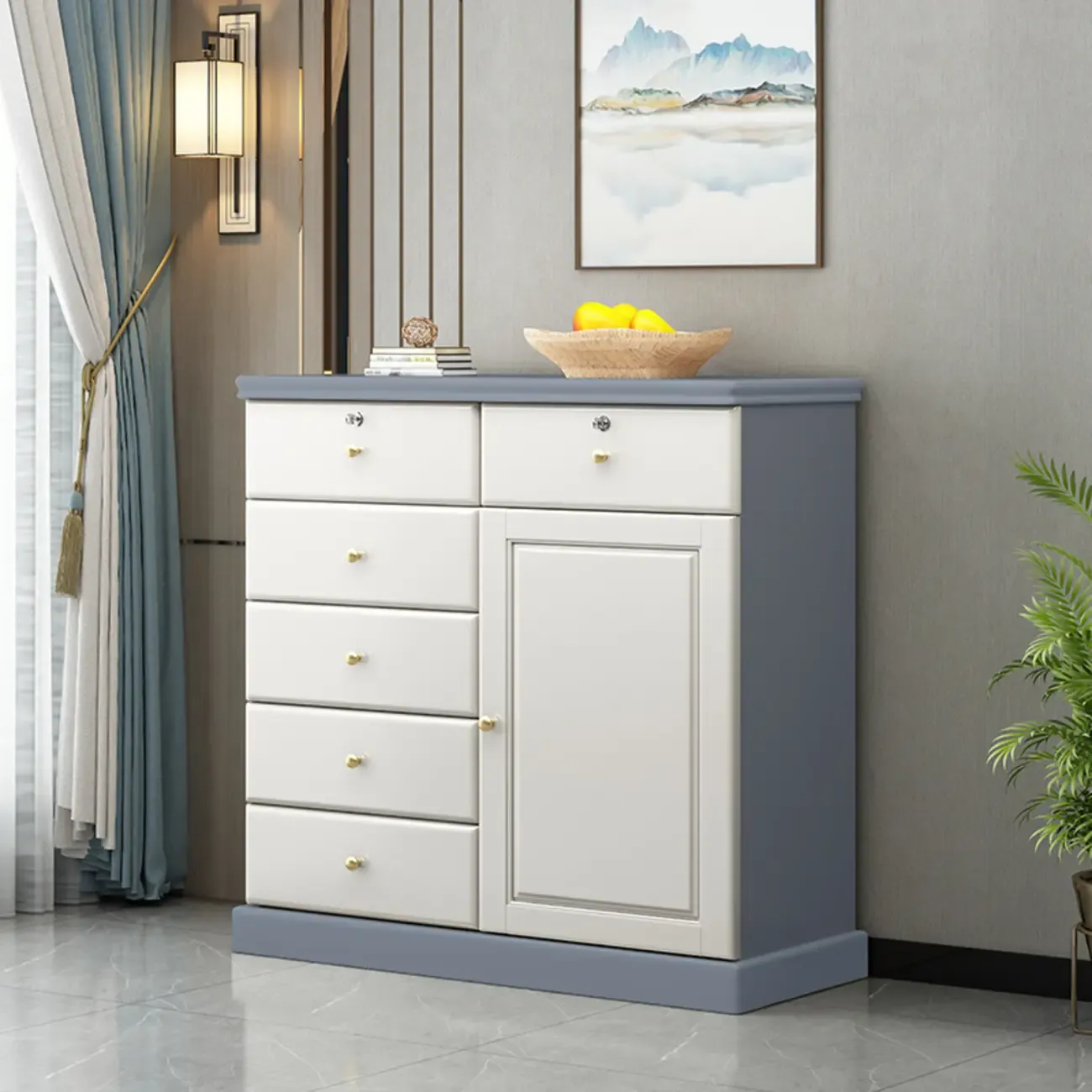 Modern Versatile Grey Wooden Cabinet for Home Storage Image - 18