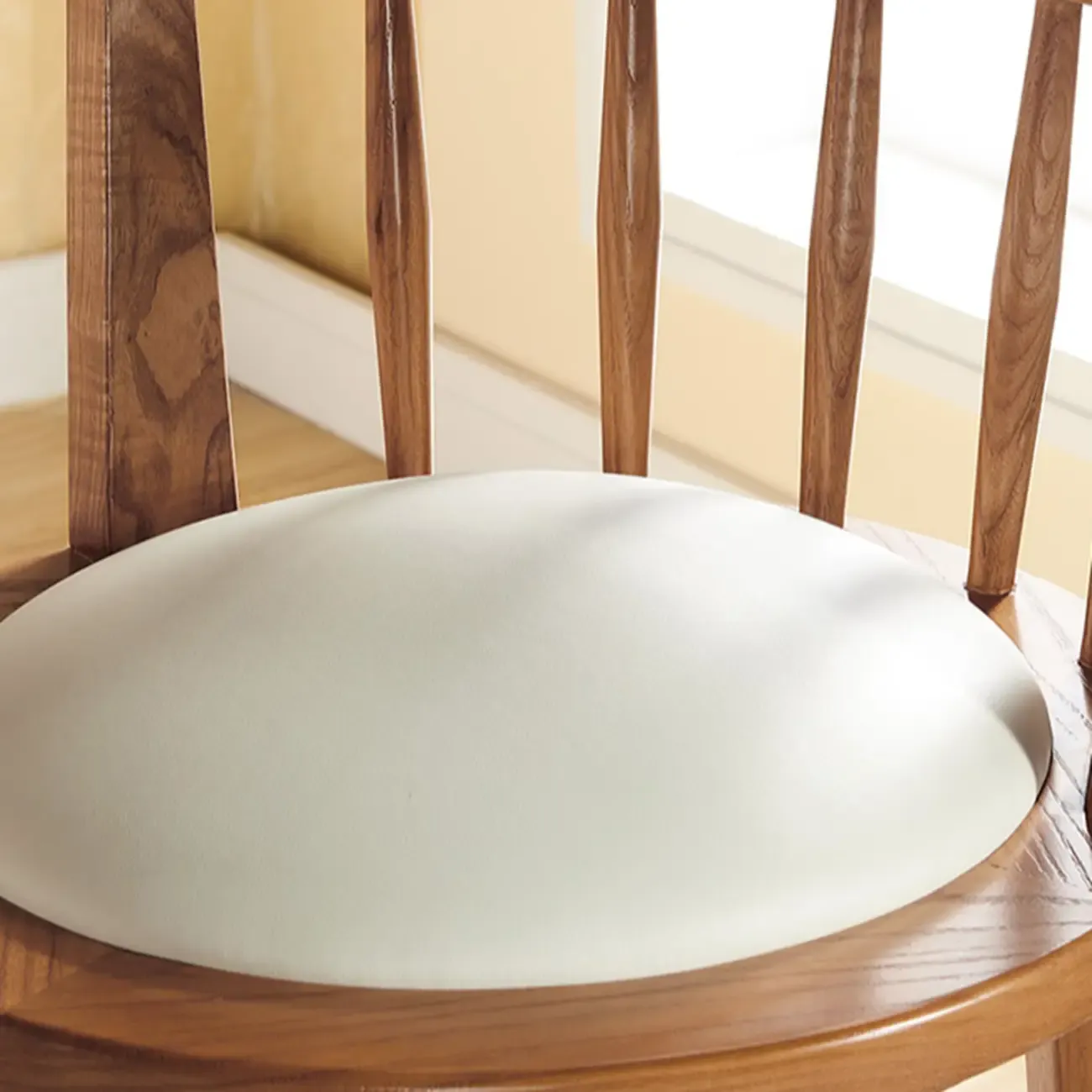 Mid-century Modern Wooden Upholstered Round Swivel Bar Stools Image - 8