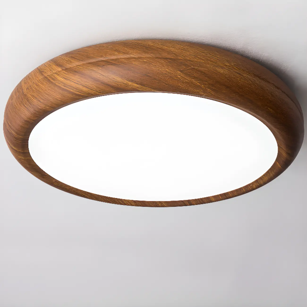 Simple LED Walnut Flush Mount Ceiling Light for Bedroom  Image - 10 | homeyfad