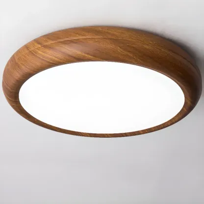 Simple LED Walnut Flush Mount Ceiling Light for Bedroom  Image - 10