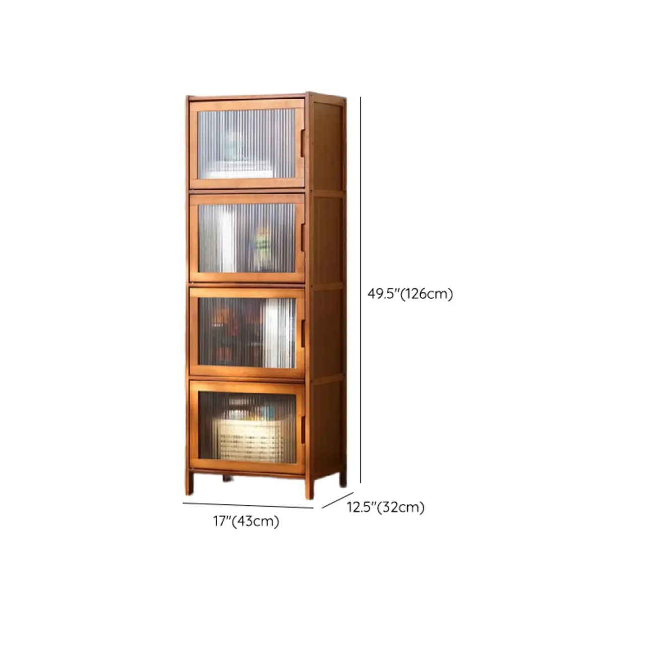 Wooden Bamboo Brown Storage Cabinets with Squared Legs Image - 23 | homeyfad