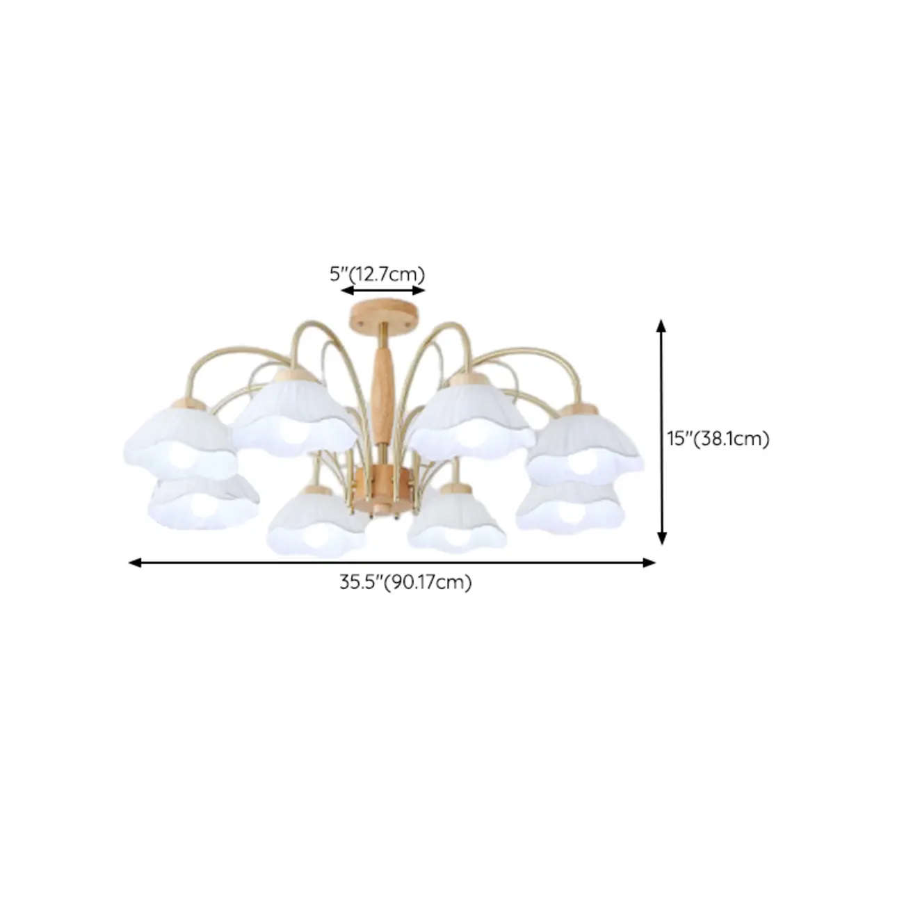 Floral Fabric Ceiling Light for Living Room in Natural Finish | homeyfad