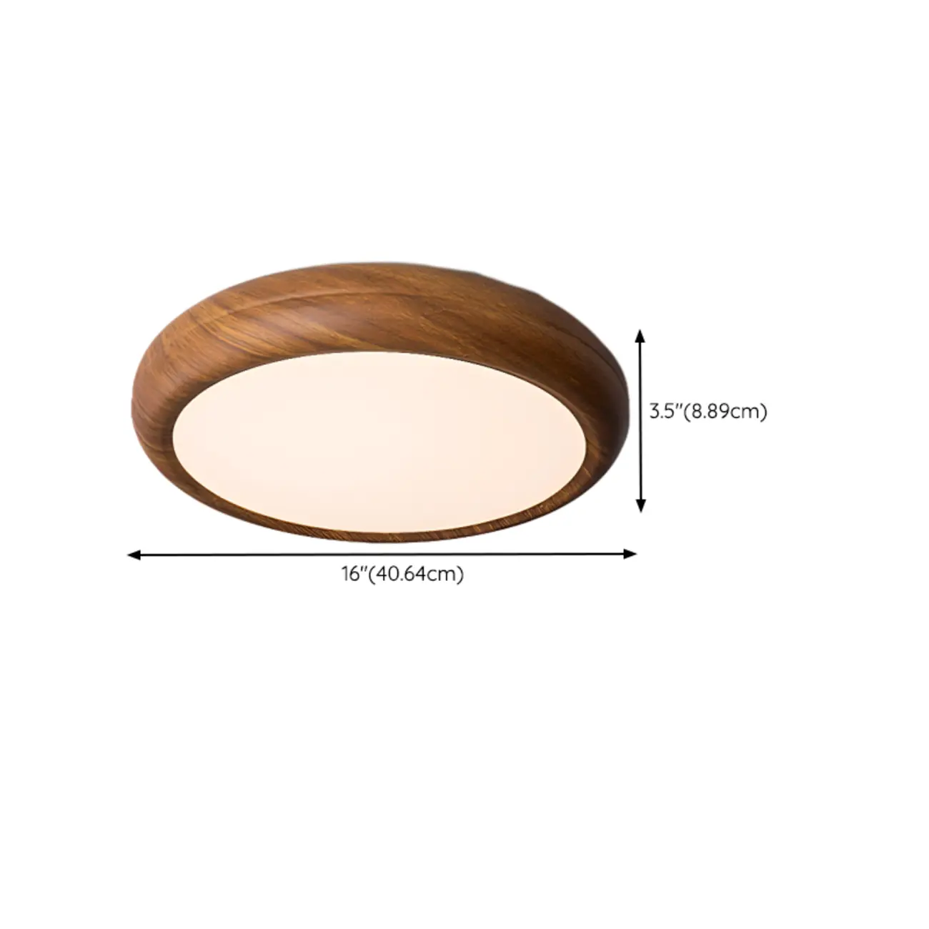Simple LED Walnut Flush Mount Ceiling Light for Bedroom  #size