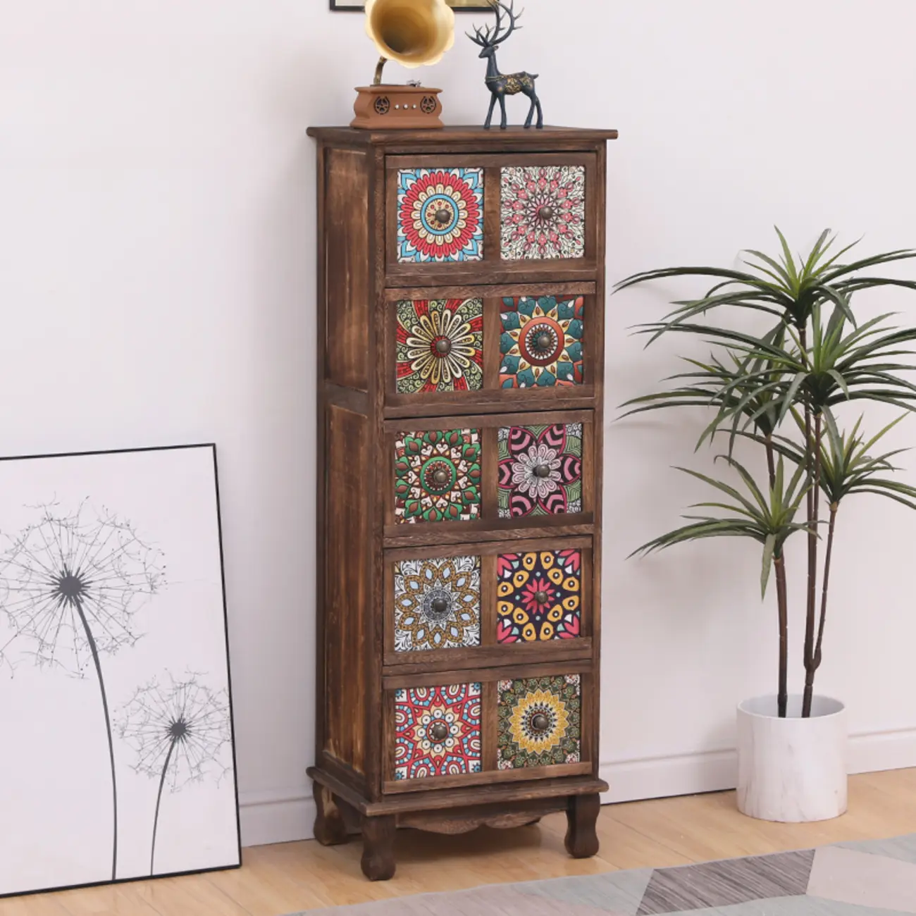 Mid-Century Modern Cabinet with Decorative patterns for Home Image - 20 | homeyfad