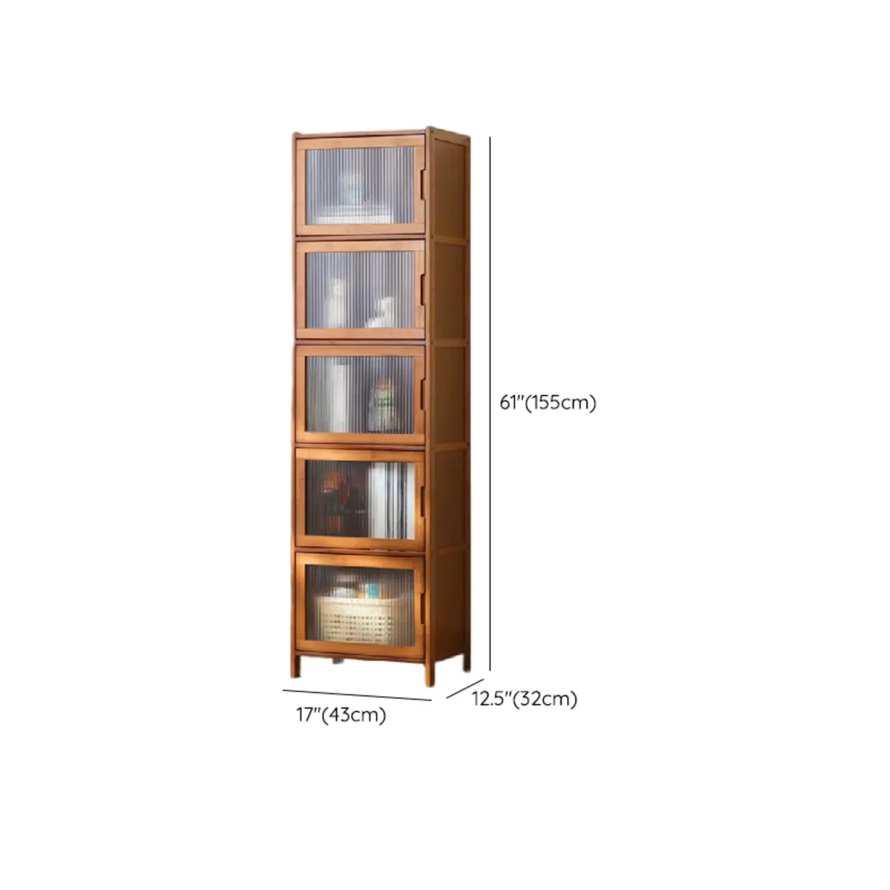 Wooden Bamboo Brown Storage Cabinets with Squared Legs Image - 24 | homeyfad