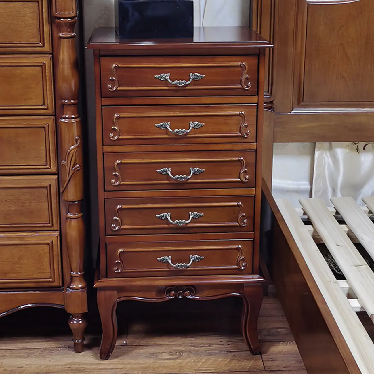 Mid-Century Solid Wood Accent Cabinet for Bedroom Storage Image - 2 | homeyfad