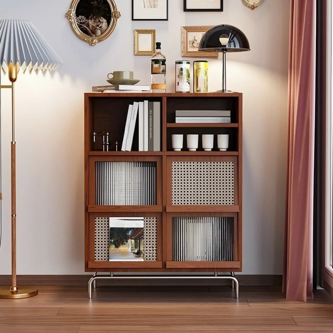 Wooden Free-Standing Accent Cabinet with Standard Length Image - 1 | homeyfad