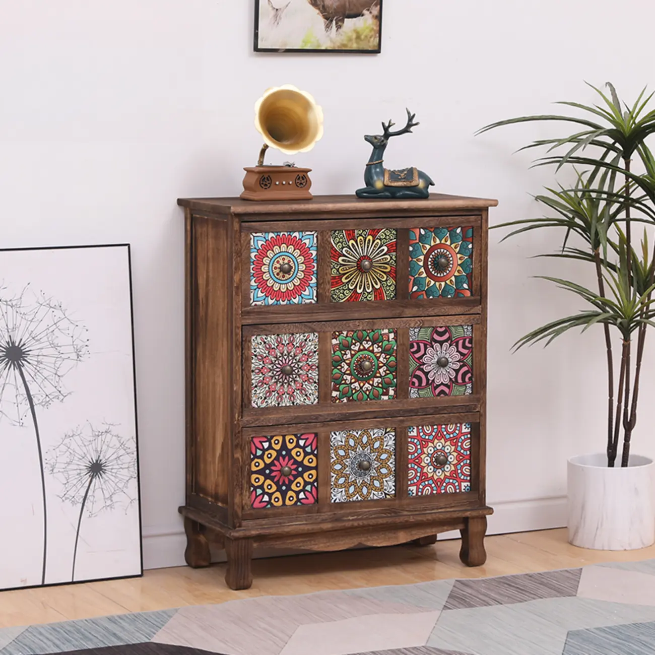 Mid-Century Modern Cabinet with Decorative patterns for Home Image - 21 | homeyfad