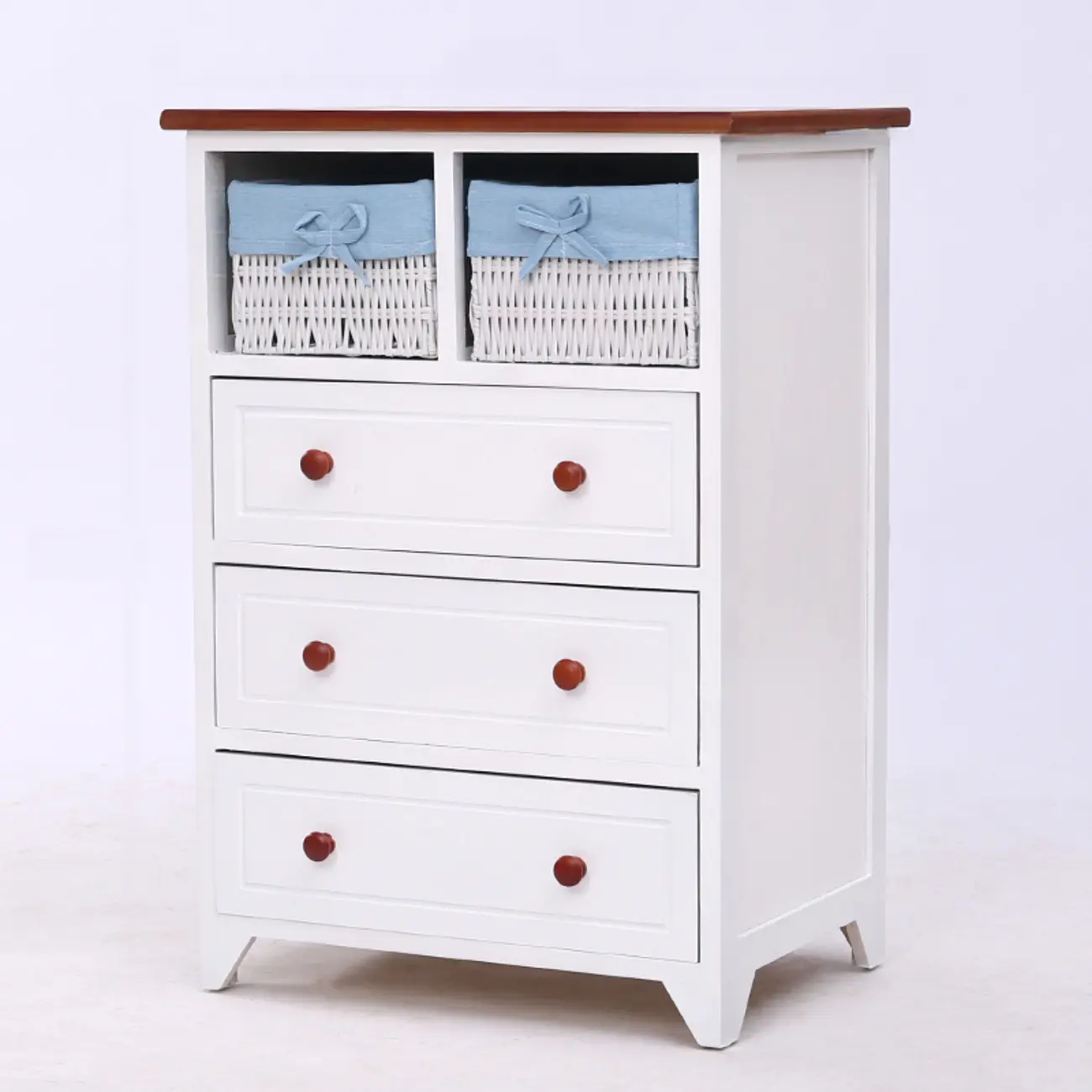 Modern Small Accent Cabinet with Drawers & Exterior Shelf Image - 7 | homeyfad