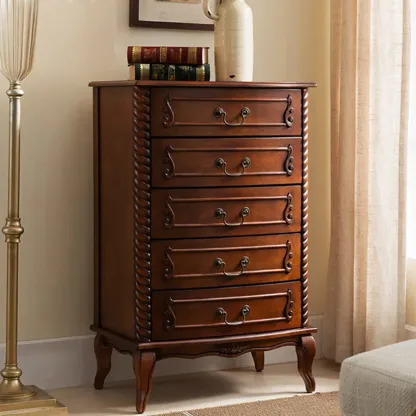 Mid-Century Solid Wood Accent Cabinet for Bedroom Storage Image - 3