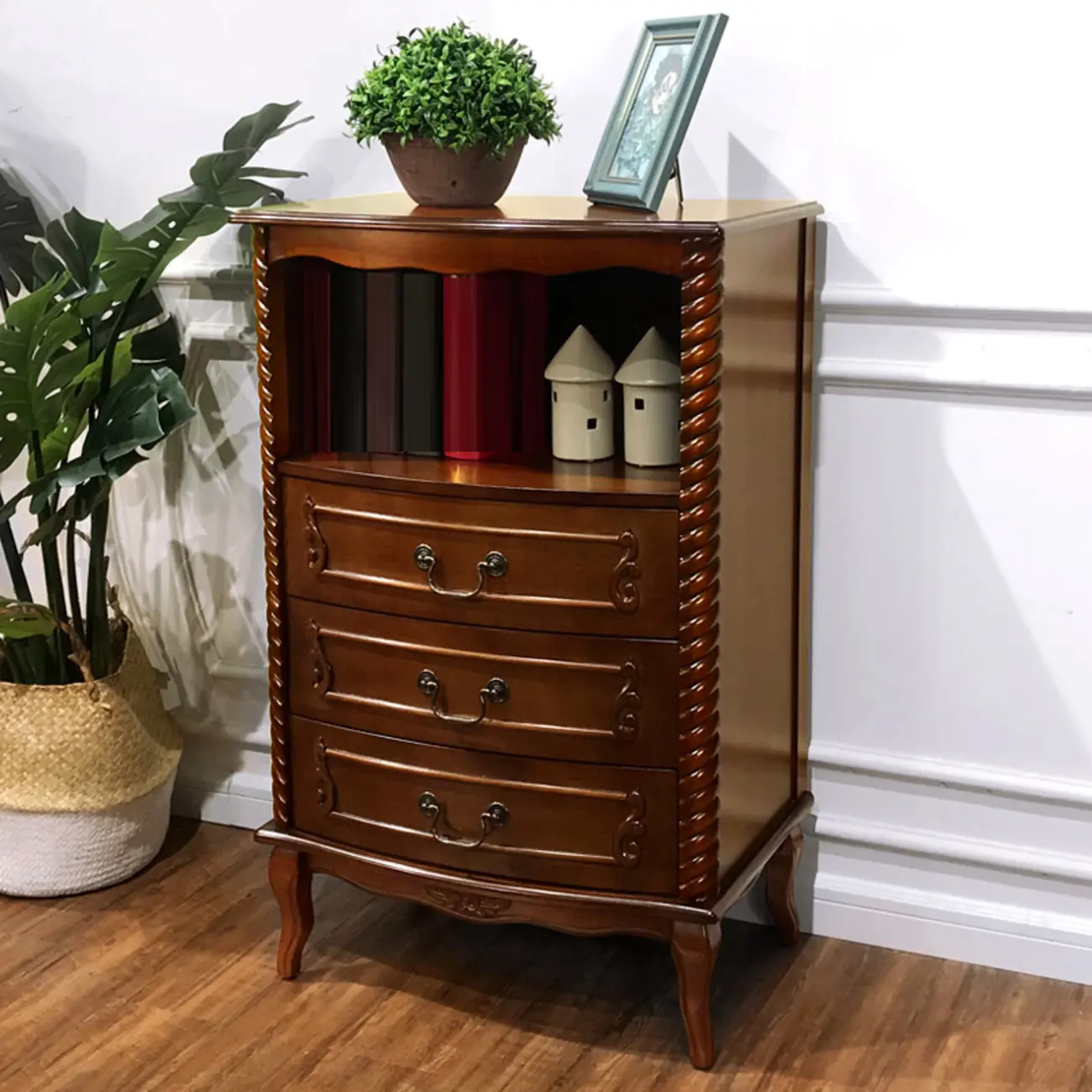 Mid-Century Solid Wood Accent Cabinet for Bedroom Storage Image - 4 | homeyfad