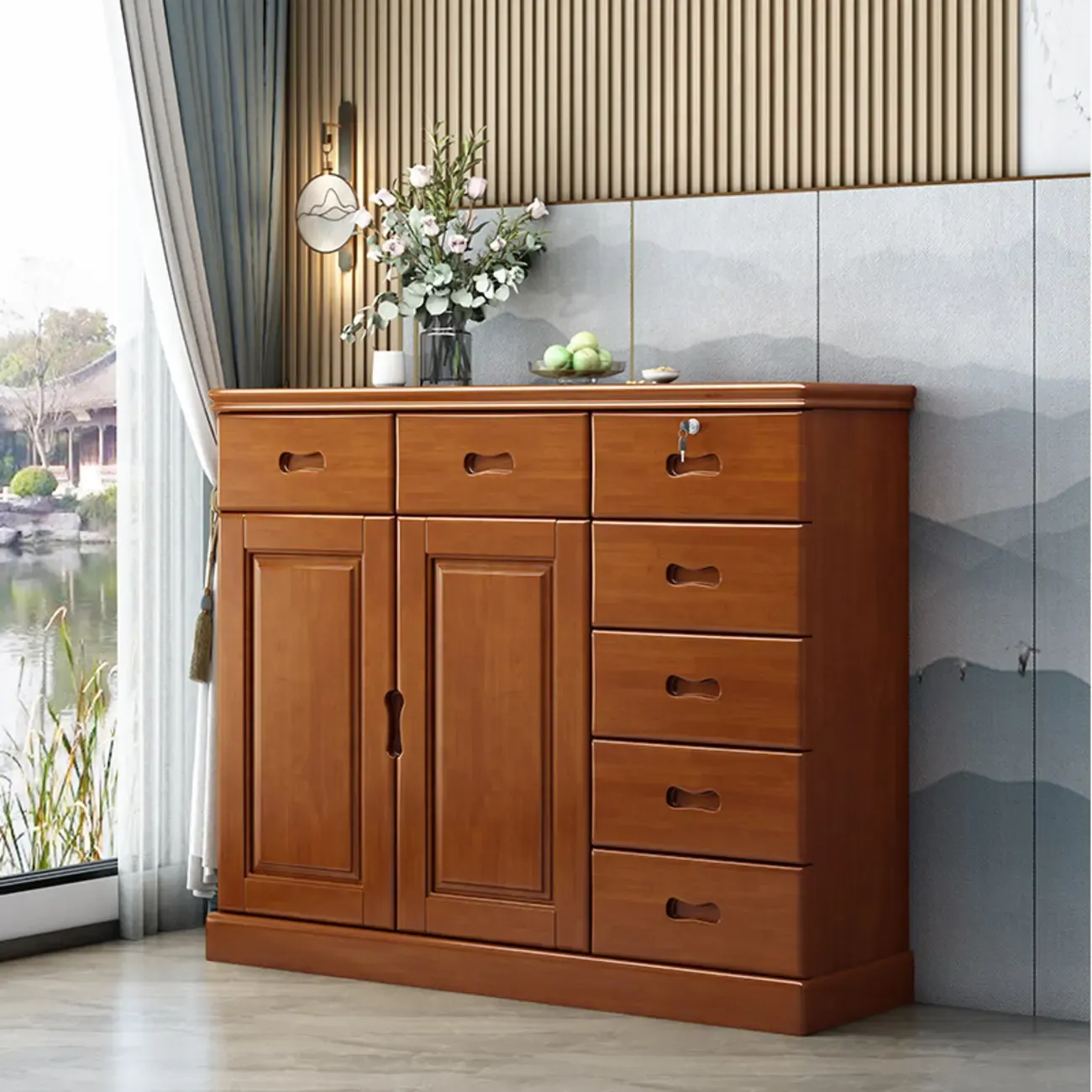 Modern Versatile Grey Wooden Cabinet for Home Storage Image - 23