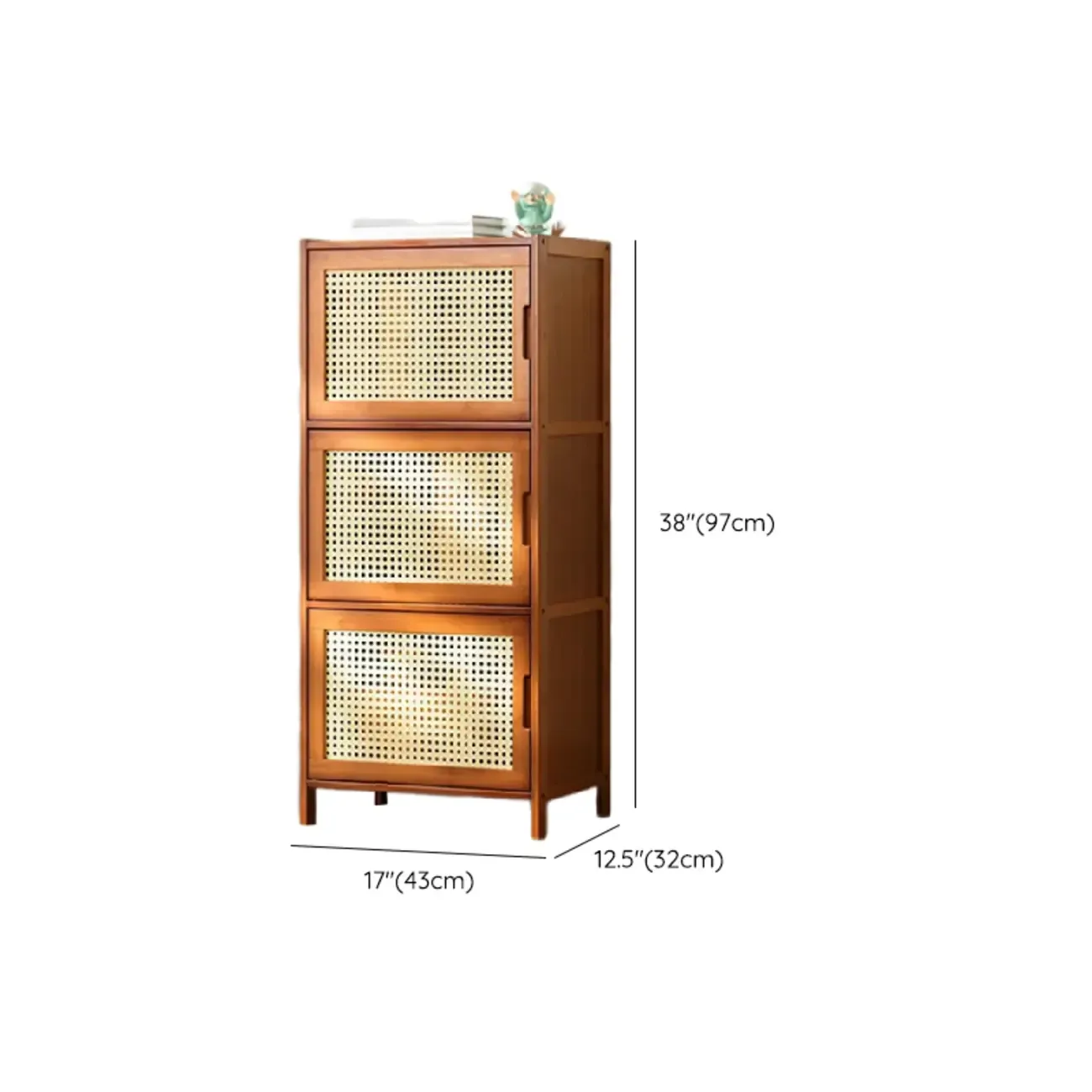 Wooden Bamboo Brown Storage Cabinets with Squared Legs Image - 27