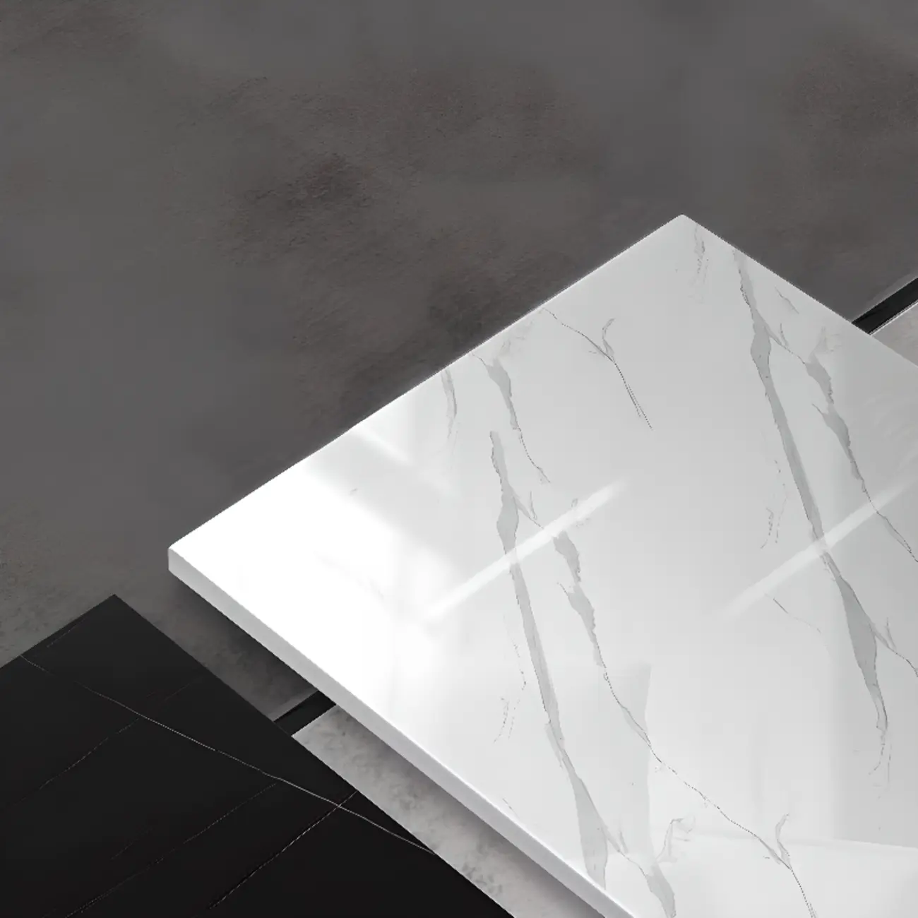 Modern White/Black Buffet Table with Cabinets Image - 8 | homeyfad