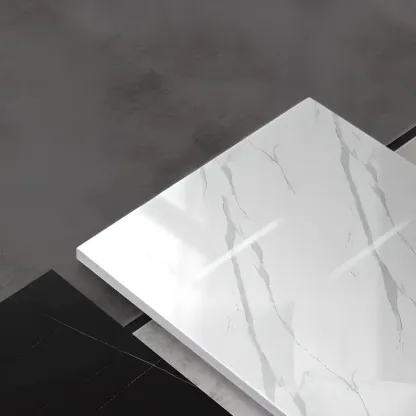 Modern White/Black Buffet Table with Cabinets Image - 8