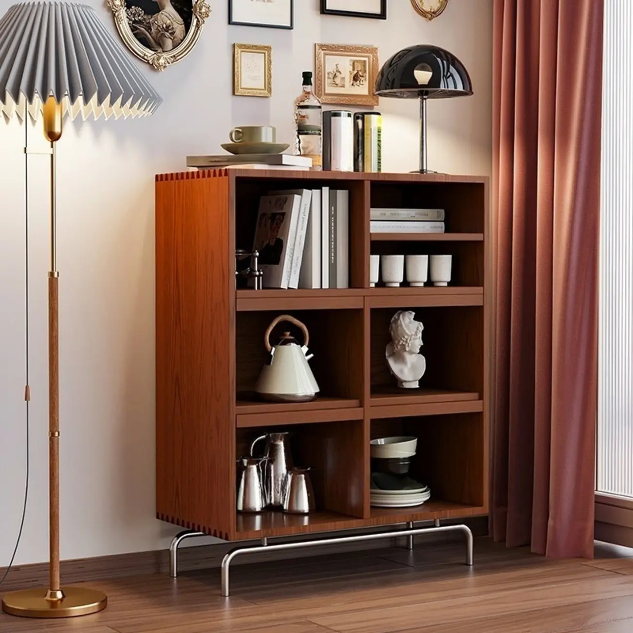 Wooden Free-Standing Accent Cabinet with Standard Length Image - 4 | homeyfad