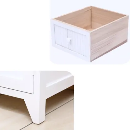 Modern Small Accent Cabinet with Drawers & Exterior Shelf Image - 10