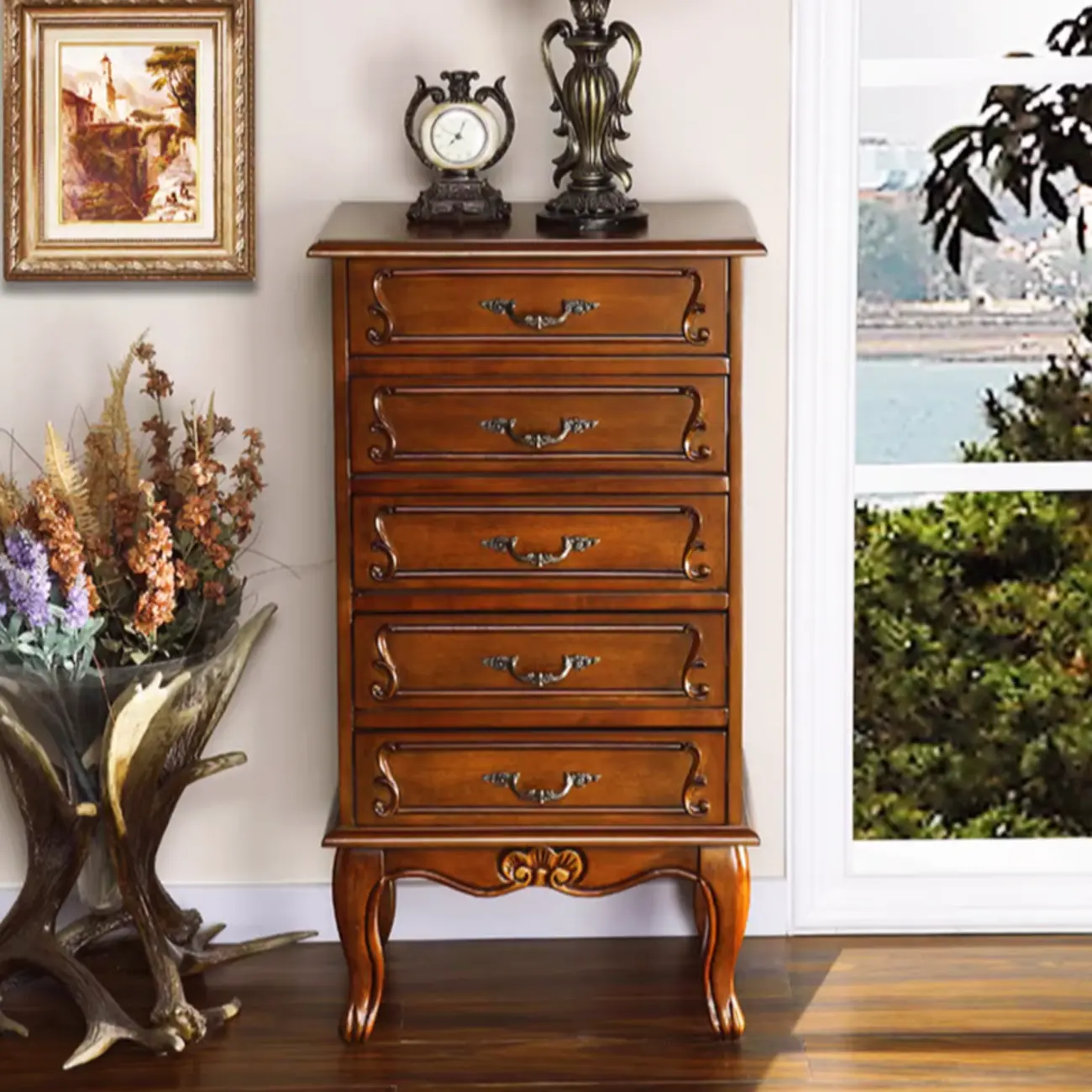 Mid-Century Solid Wood Accent Cabinet for Bedroom Storage Image - 6 | homeyfad